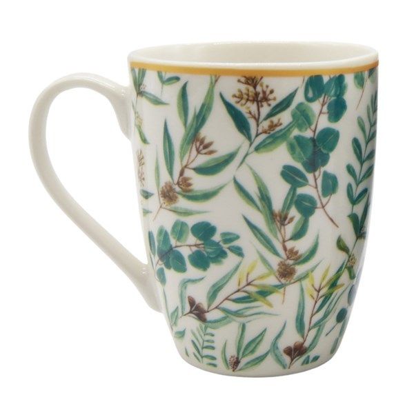 MUG LOZA DISEÑO HOJAS 280ML