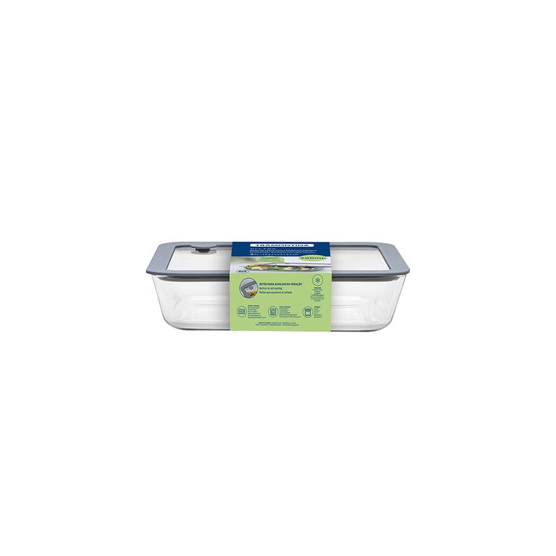TUPPER RECTANGULAR VIDRIO T/SILICONA 0.7LT TRAMONTINA