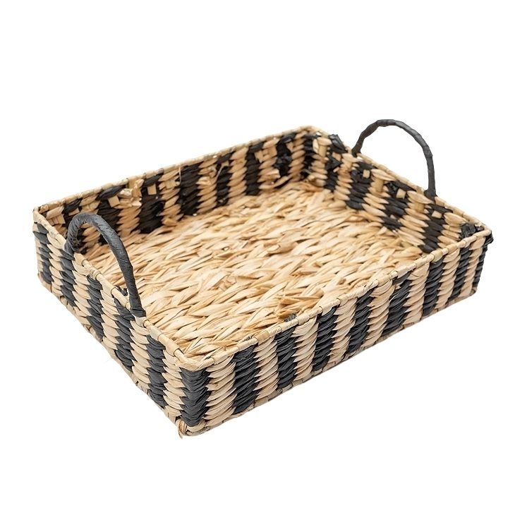 BANDEJA TEJIDA 50X35X9CM  SELECTA NATURA /NEGRO