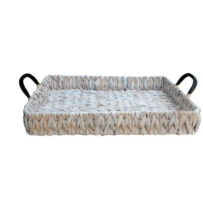 BANDEJA RECT 56X33X6CM JACINTO DE AGUA BLANCO SELECTA