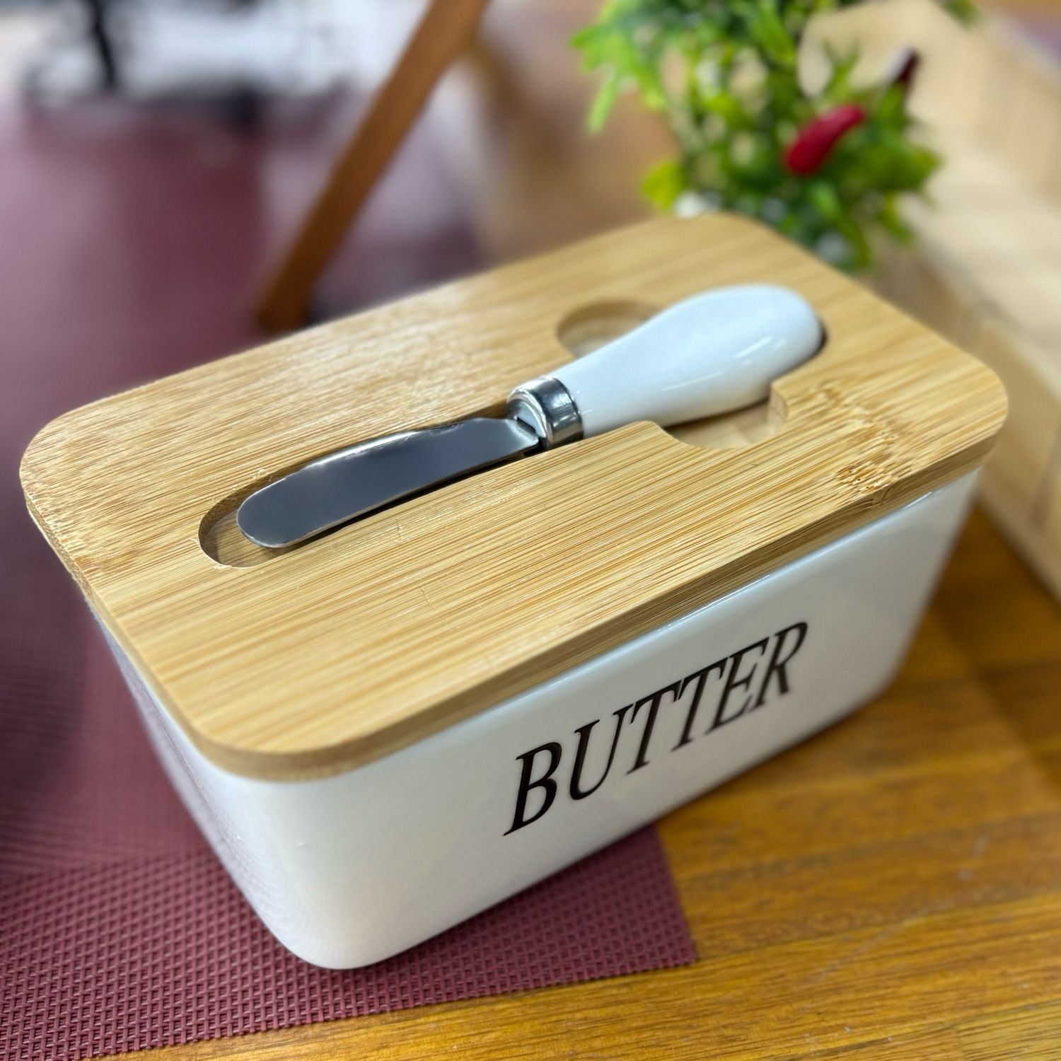 MANTEQUERA CERAMICA TAPA BAMBU 7387