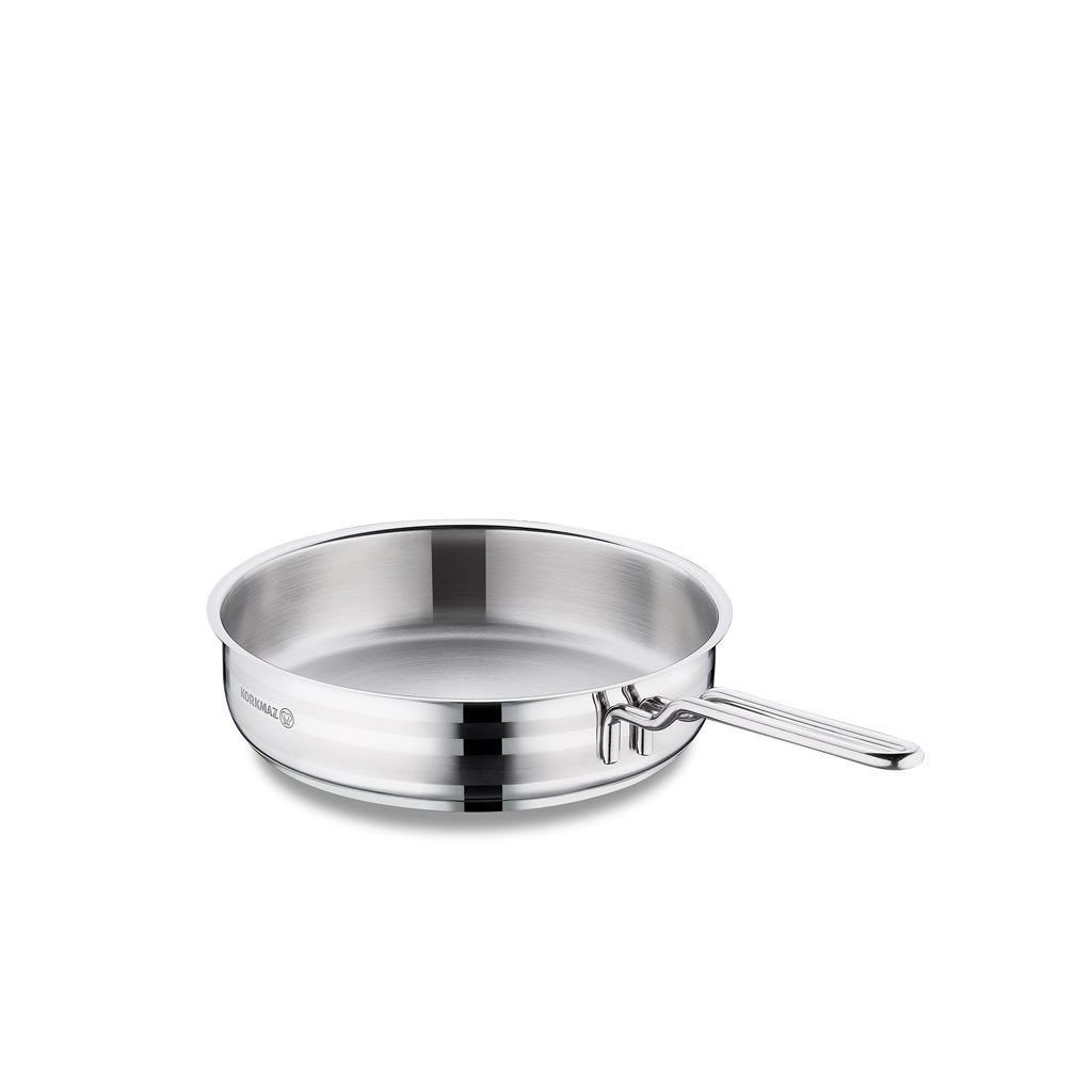 SARTEN ASTRA 26x6.5 ACERO INOX KORKMAZ