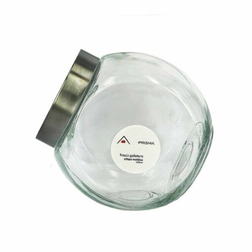 FRASCO GALLETERO PRISMA TAPA ACERO 2LT
