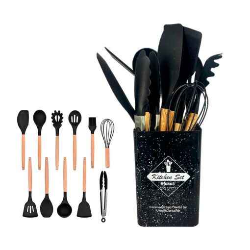 SET MENAGE 12PCS SILICONA Y MADERA PRISMA