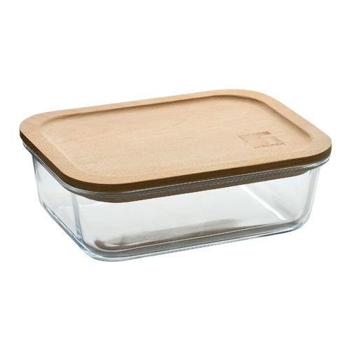 RECIPIENTE BOROSILICATO C/MADERA 1L BERGNER