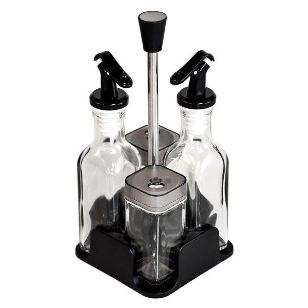 ACEITERA VINAGRERA  X4 VIDRIO C/SOPORTE