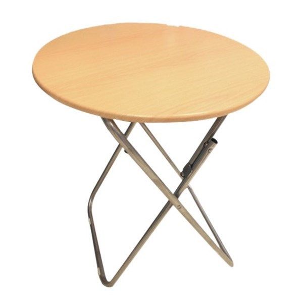 MESA PLEGABLE REDONDA SIMIL MADERA