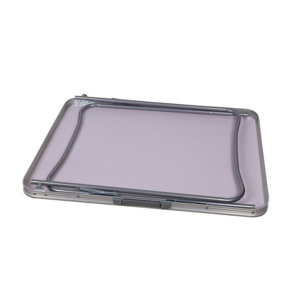 MESA PLEGABLE RECT ALUMINIO MADERA OSCURA