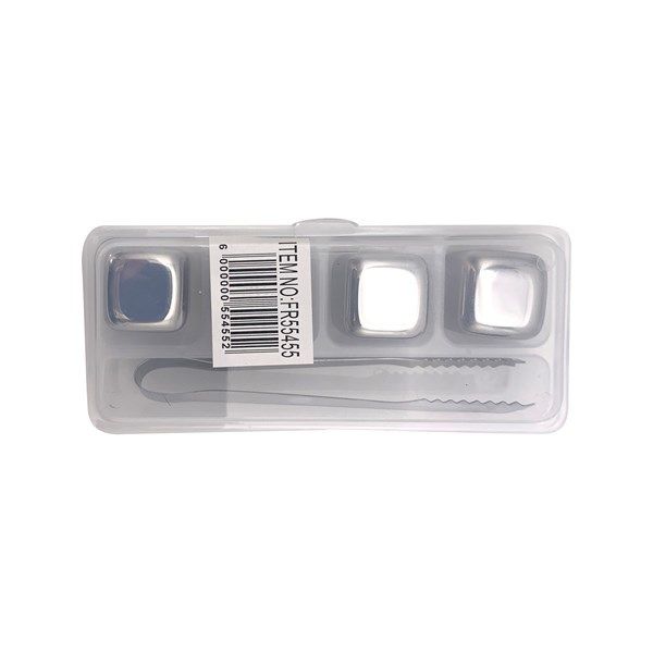 SET X4 CUBOS ACERO INOX REUTILIZABLES C/PINZA 55455
