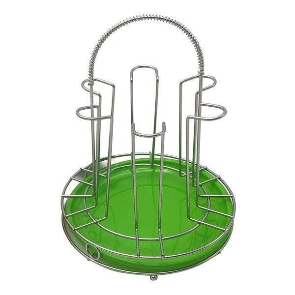 ESCURRIDOR P/ VASOS METAL X6 C/BANDEJA