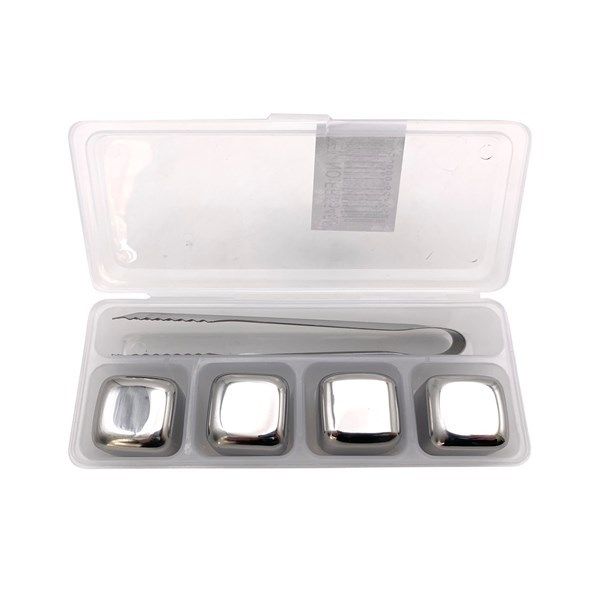 SET X4 CUBOS ACERO INOX REUTILIZABLES C/PINZA 55455