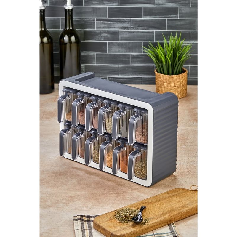 SET 12 ESPECIERO C/SOPORTE 33X14X23.5CM