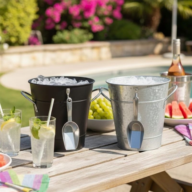 HIELERA C/PALA 20x20 PLATA SELECTA