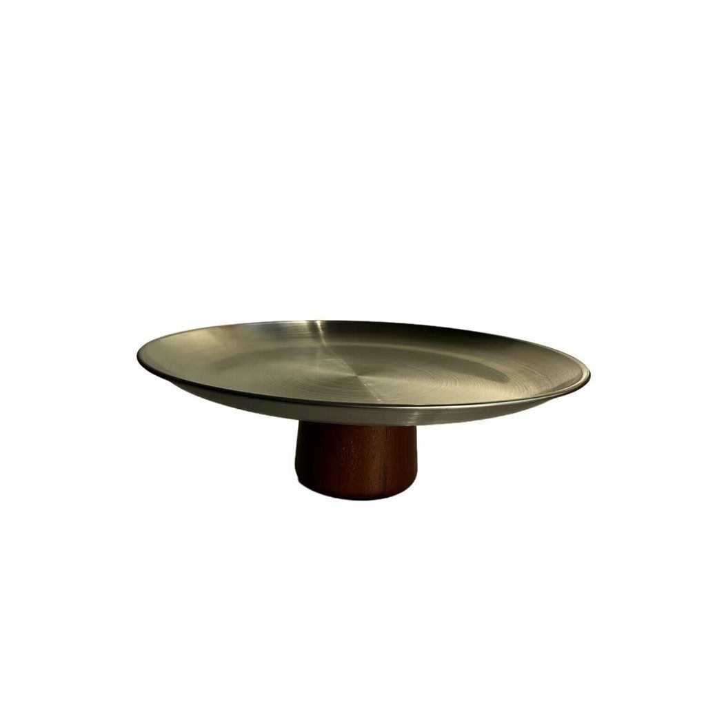 BANDEJA C/BASE PLATA/NEGRO 22X8CM