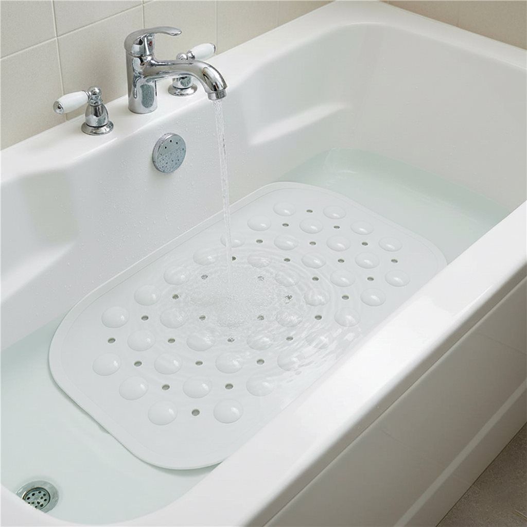 ALFOMBRA BAÑO C/VENTOSAS BLANCA 38x70