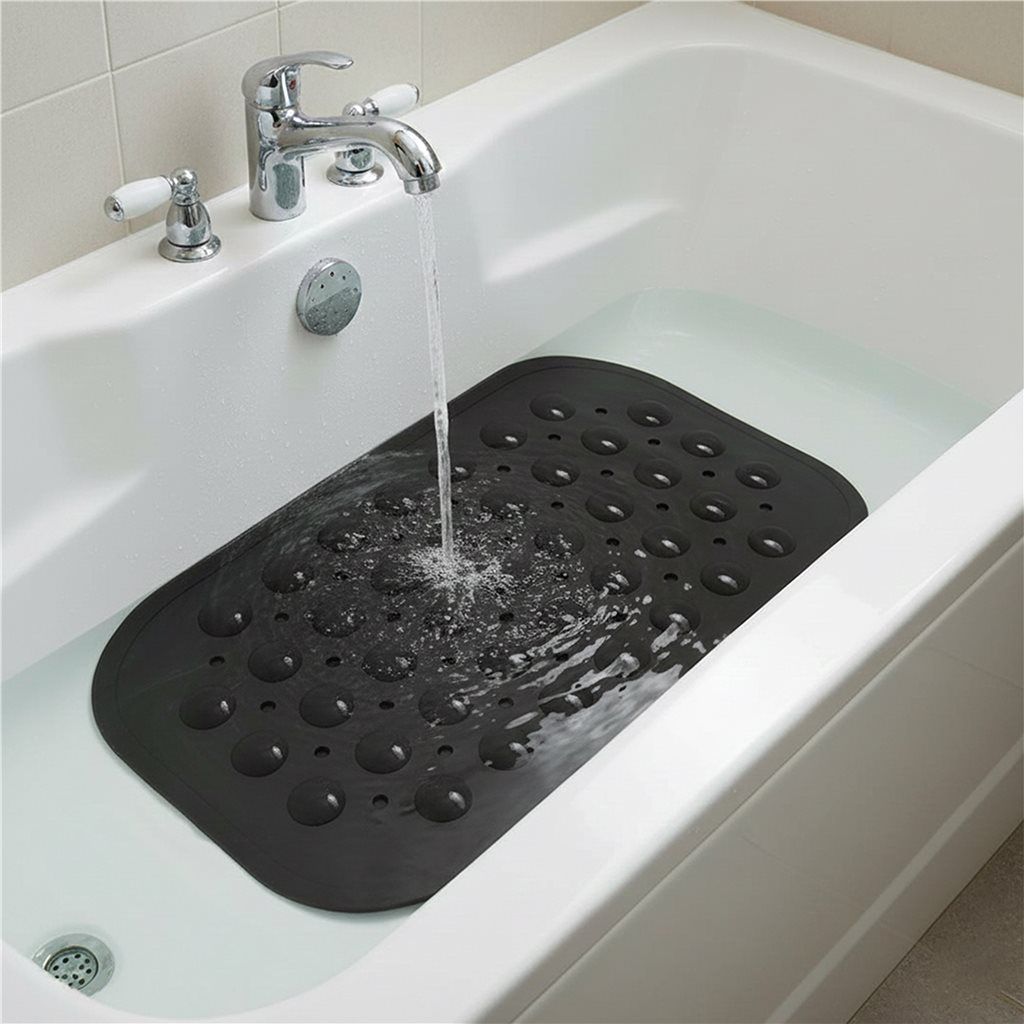 ALFOMBRA BAÑO C/VENTOSAS GRIS 38x70