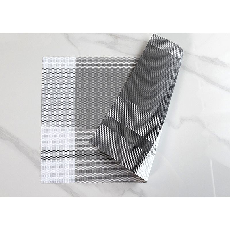 INDIVIDUAL PVC CUADROS GRIS SELECTA