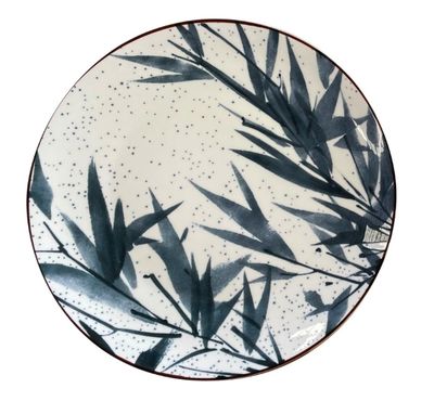 PLATO DE POSTRE 19CM HOJAS AZUL  SELECTA