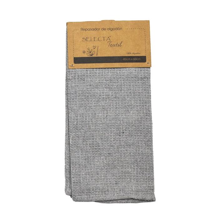 REPASADOR ALGODON 40x60 LISO GRIS SELECTA