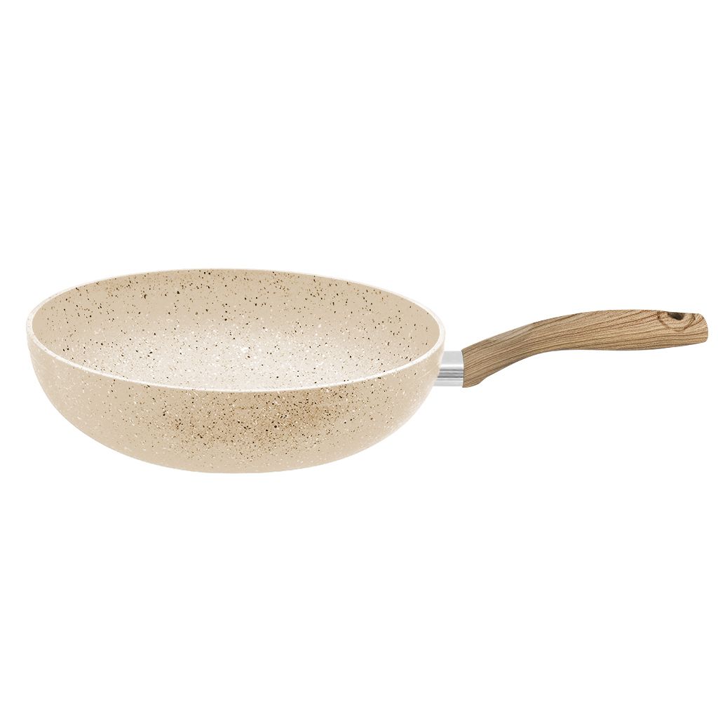 WOK ANTIAD. MARBLE 28CM APTO INDUC BEIGE