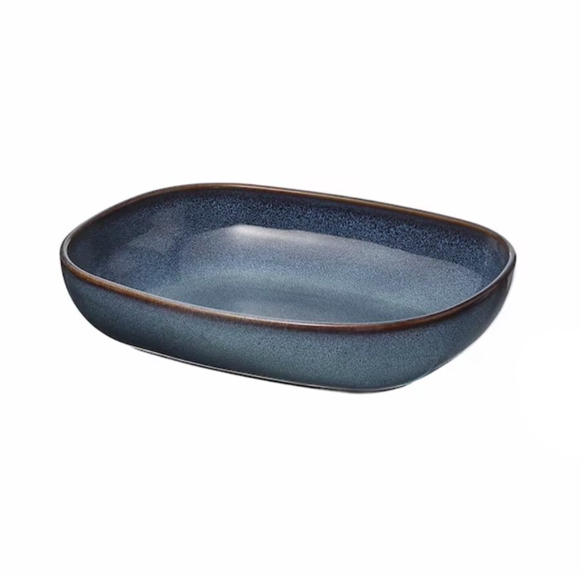ASADERA CERAMICA 31X23X7 ORGANIC AZUL SELECTA