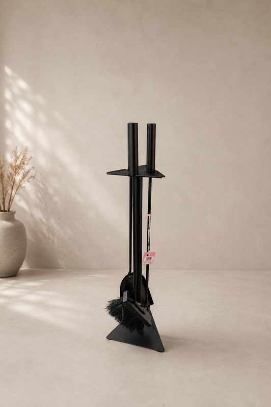 ATIZADOR 3PZAS+ SOP 68CM NEGRO C/M AC INOX