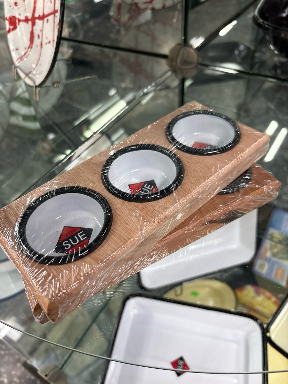 BANDEJA DE MADERA C/3 SALSERITOS  SUE