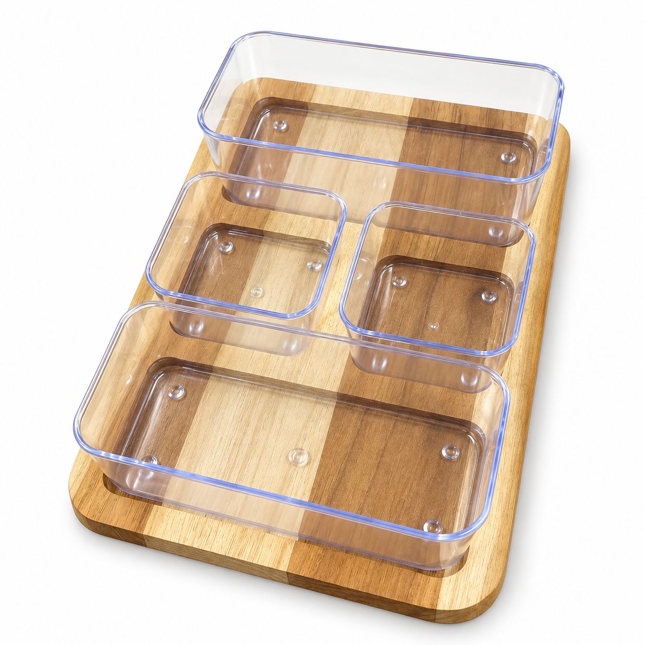 TABLA MADERA 4 POTES 27X18X2 NITRON