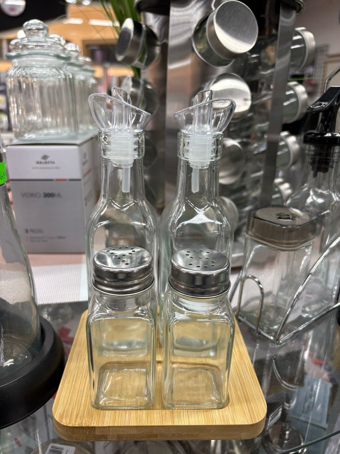 SET ACEITERA VINAGRERA SALERO Y PIMENTERO VIVALTO