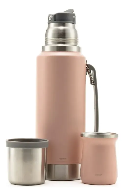 COMBO COMET TERMO VIENA  1LT+ MATE 160ML ROSADO