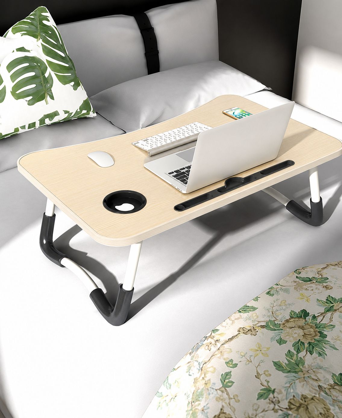 MESA DE MADERA Y ALUMINIO P/LAPTOP