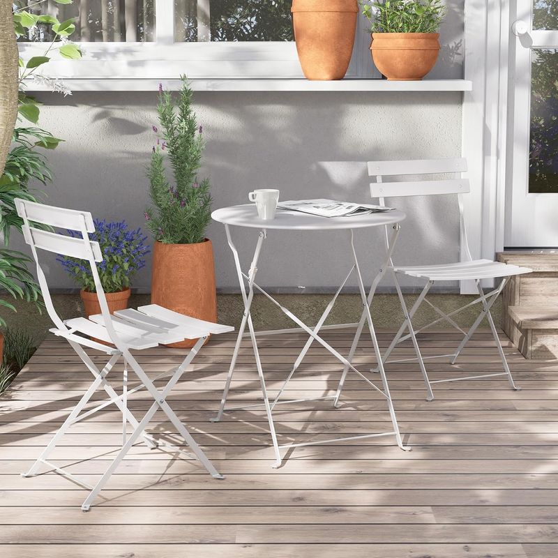 SET D/MESA C/SILLA 3PZAS PLEGABLE BLANCO