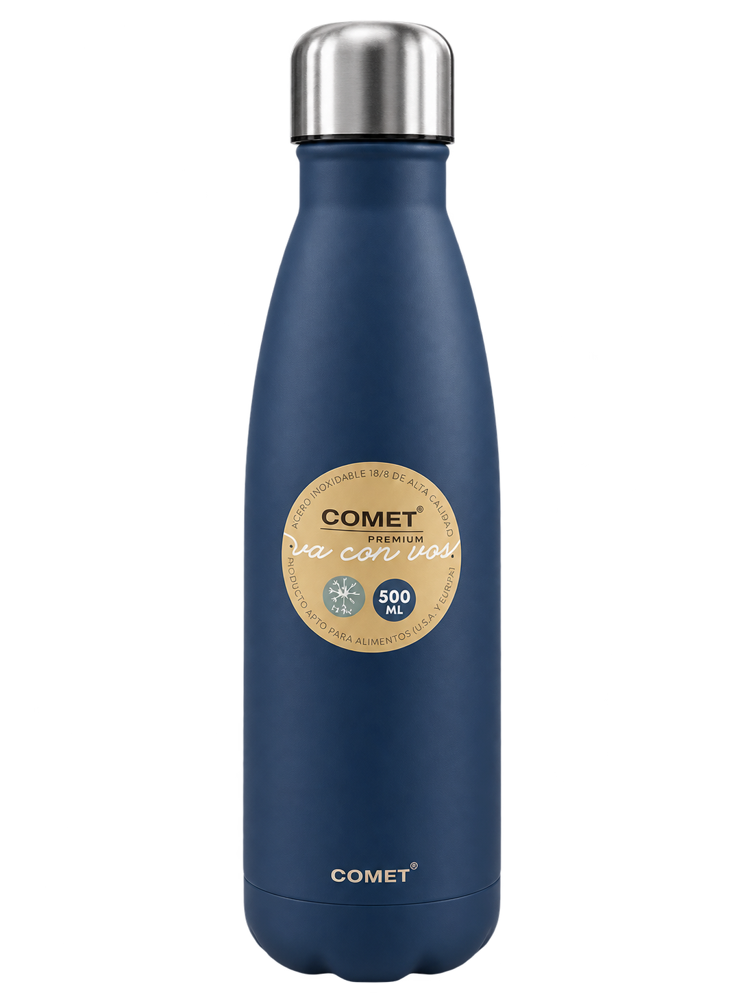 BOTELLA  ACERO INOX  MIAMI AZUL PETROLEO  500ML COMET