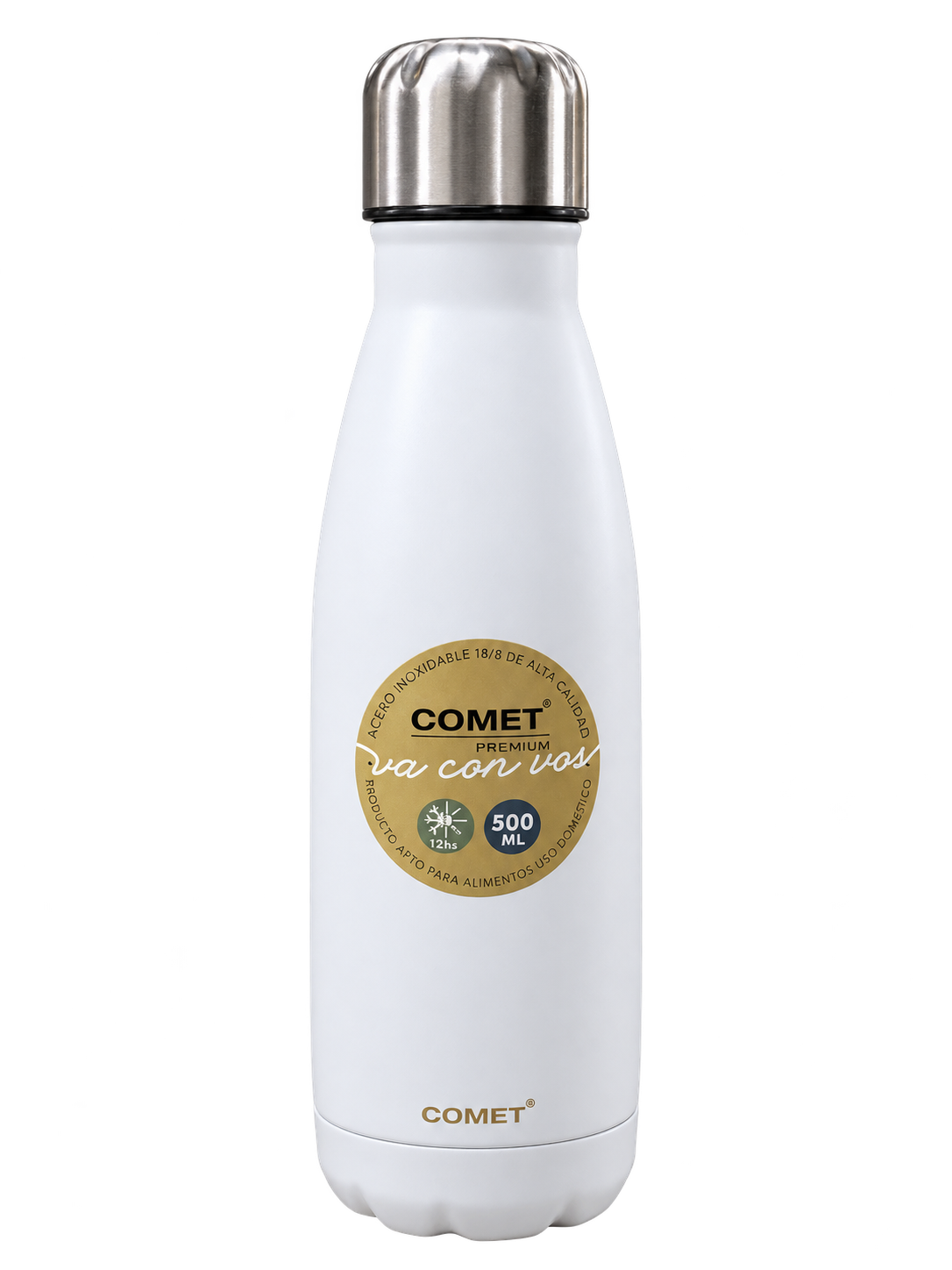 BOTELLA ACERO INOX MIAMI  BLANCA 500ML COMET