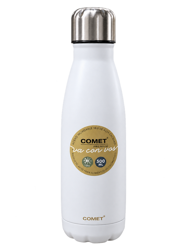 BOTELLA ACERO INOX MIAMI  BLANCA 500ML COMET