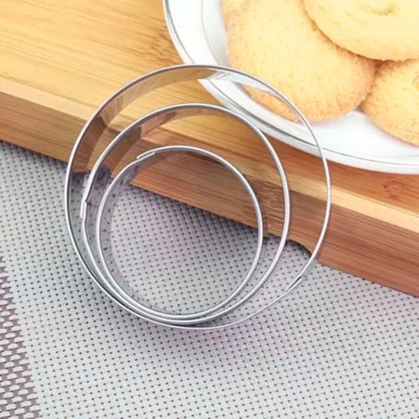 SET X 3 CORTANTE GALLETA REDONDO ACERO INOXIDABLE