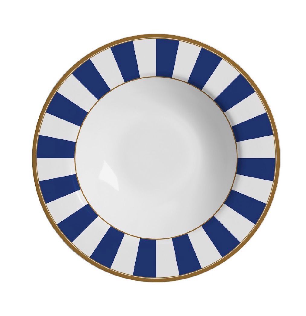 PLATO HONDO 25cm STRIPE AZUL  ALLEANZA