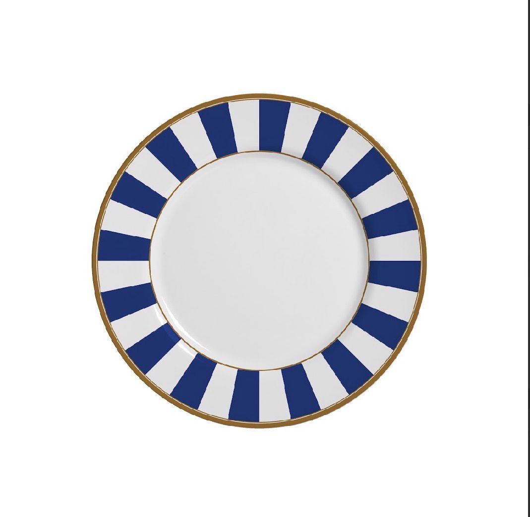 PLATO POSTRE 21cm STRIPE AZUL  ALLEANZA