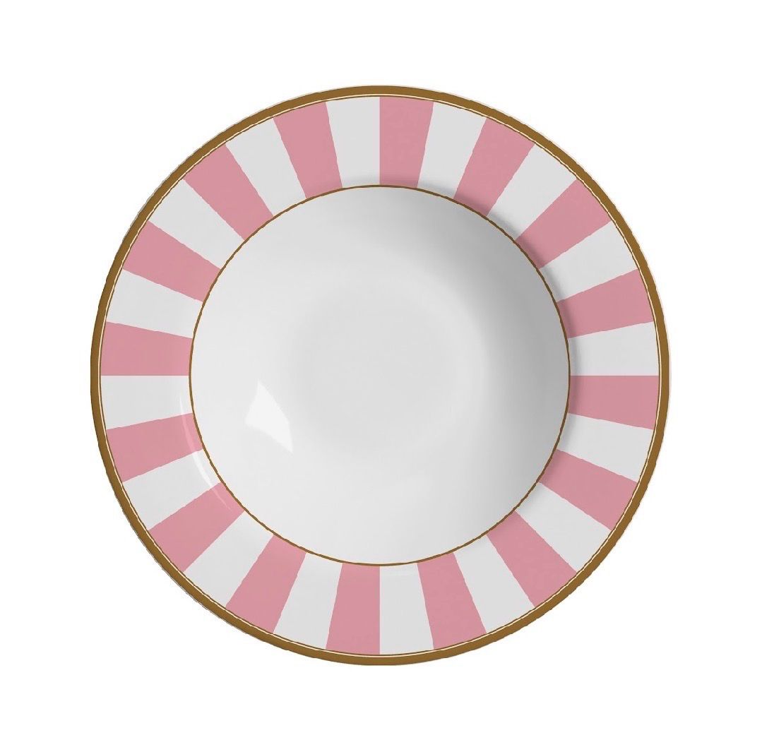 PLATO HONDO 25cm STRIPE ROSA  ALLEANZA