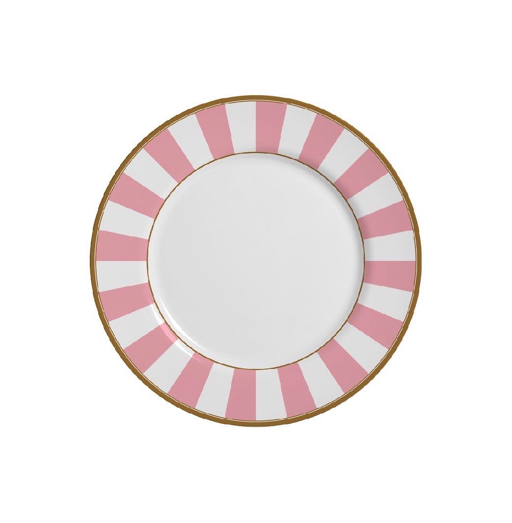 PLATO POSTRE 21cm STRIPE ROSA  ALLEANZA