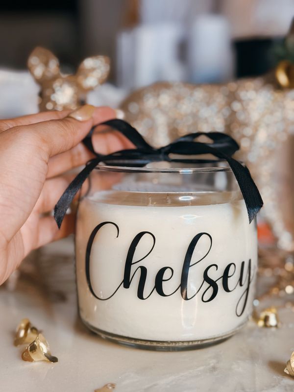 Personalised Premium Soy Wax Candle| Handcrafted in Trinidad &amp; Tobago | Gifts | Local Luxury | LiveCheerMeditate