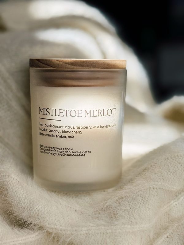 Mistletoe Merlot| 11oz Christmas Candle Collection | Candles | Limited Collection | Luxury | LiveCheerMeditate