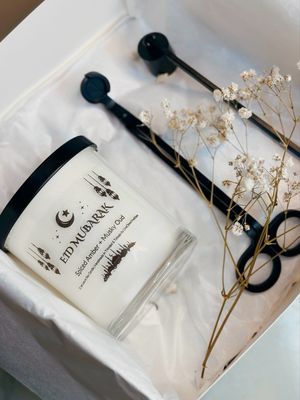 Eid Mubarak Gift Box |Premium Soy Wax Candle| Handcrafted in Trinidad &amp; Tobago | Candles | Eid Mubarak | LiveCheerMeditate