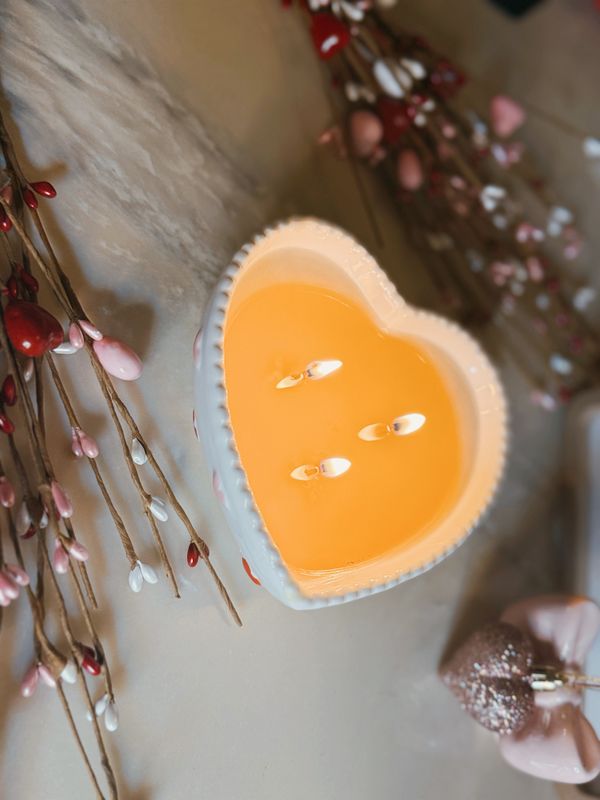 Love Candle | Heart Shaped Premium Scented Soy Wax Candle | Valentine's Gifts | Handcrafted in Trinidad &amp; Tobago