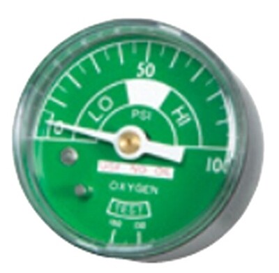 Belmed 4022-0000-0005 Oxygen Gauge 2" Diameter Male 1/4" NPT C.B. Connection (Manifold) *New