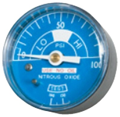 Belmed 4022-0000-0006 Nitrous Oxide Gauge 2" Diameter Male 1/4" NPT C.B. Connection (Manifold) *New