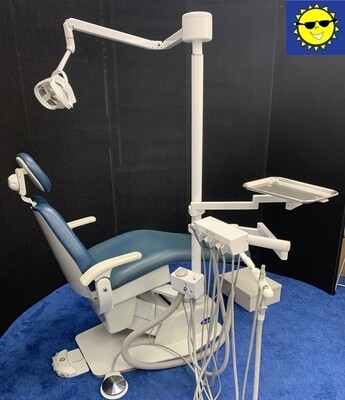 SDS Biscayne Dental Chair 115V - DCI Hygiene Package w/ TPC Light - Used Condition (Blue Vinyl Upholstery As Is) - 6 Month Warranty!