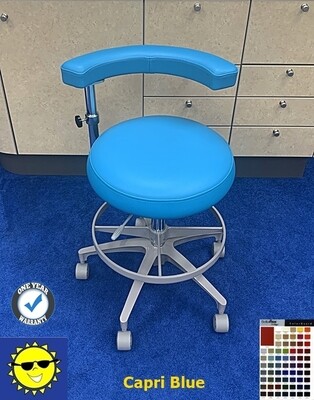 ADEC 1620 Dental Assistant Stool - New Vinyl Upholstery *Refurbished (Capri Blue) ADEC 1620 Dental Assistant Stool - New Vinyl Upholstery *Refurbished (Capri Blue)