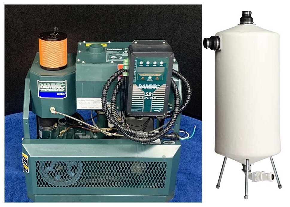 RamVac Bison 3 Dental Dry Vacuum System (3HP) w/ New Tank (50 GAL) - S2 Controls *Refurbished