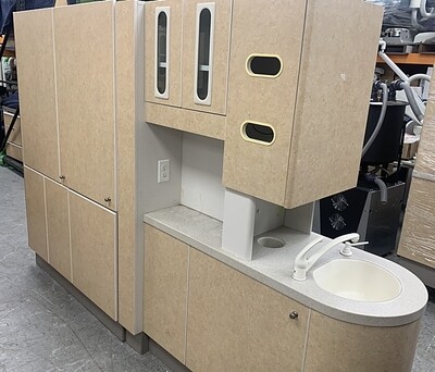 Adec 5543 Dental Center Island Cabinet w/ X-Ray Pass Through (Sandstone) *Excellent Used Condition